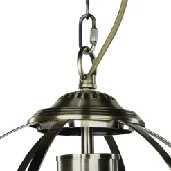 Pendelleuchte Kugel Ø 32 cm 3x E14 in Messing antik Jugendstil