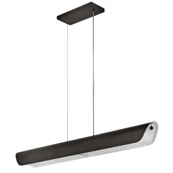 Pendelleuchte LED 116,8 cm lang Metall Glas Schwarz Modern