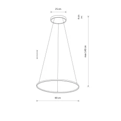 Pendelleuchte LED Schwarz 4000 K 700 lm Ø 60 cm Metall