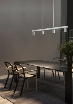 Pendelleuchte länglich Metall 4-flammig 100 cm breit