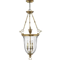 Pendelleuchte Messing massiv Glas Esszimmer Barock