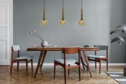 Pendelleuchte Messing Schwarz 3-flammig E27 Glas Metall