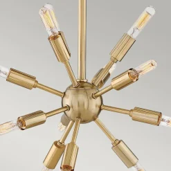 Pendelleuchte Metall B: 51 cm Messing Schwarz 12x E14