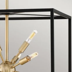 Pendelleuchte Metall B: 51 cm Messing Schwarz 12x E14