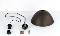 Pendelleuchte Metall Braun Ø 34 cm rund H: max. 165 cm E27