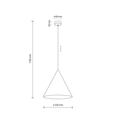 Pendelleuchte Metall D: 32 cm H: max. 165 cm Weiß E27