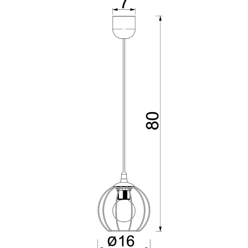 Pendelleuchte Metall Draht Schwarz Ø16 cm rund E27