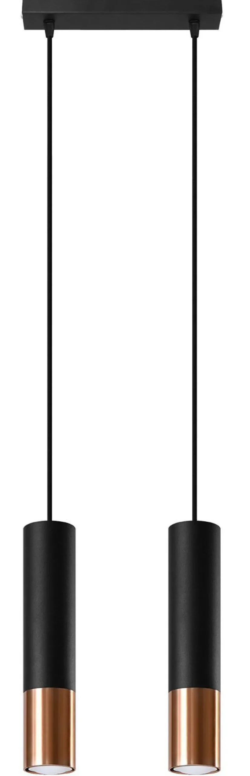Pendelleuchte Metall 2-flammig GU10 Schwarz Kupfer EDYTH