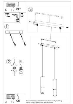 Pendelleuchte Metall 2-flammig GU10 Schwarz Kupfer EDYTH