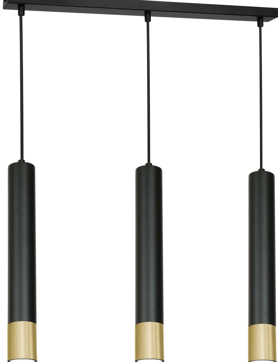 Pendelleuchte Metall 3-flammig Schwarz Gold GU10 Modern