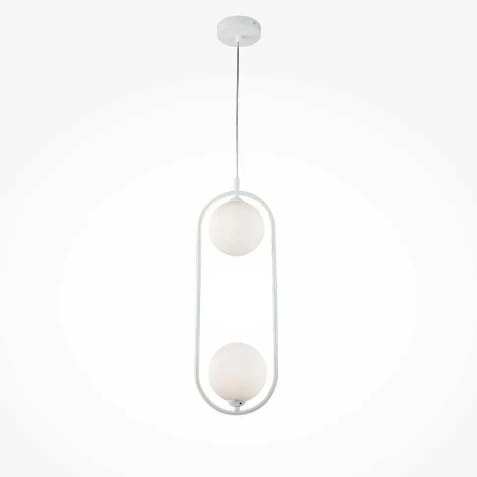 Pendelleuchte Metall Glas G9 H: max. 204 cm Weiß Modern