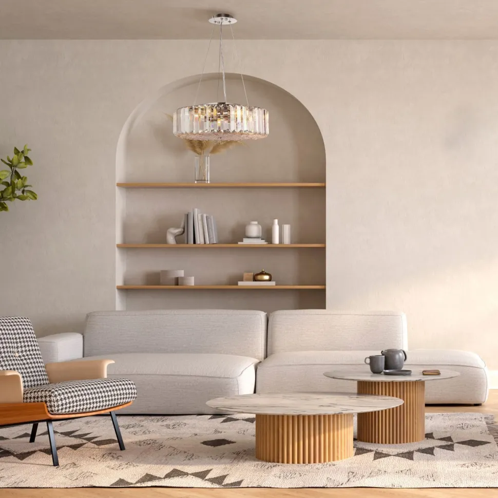 Pendelleuchte Metall Glas D: 40 cm H: max. 85,8 cm E27