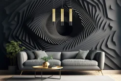 Pendelleuchte Metall GU10 L:55 cm Schwarz Gold 3-flmg