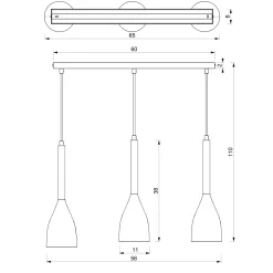 Pendelleuchte Metall Holz Schwarz 3-flammig E27