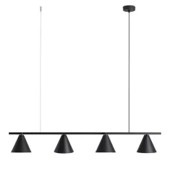 Pendelleuchte Metall Schwarz 4-flammig 120 cm lang