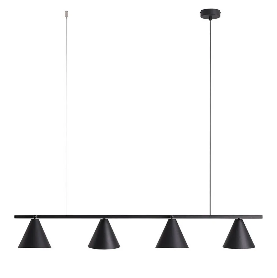 Pendelleuchte Metall Schwarz 4-flammig 120 cm lang