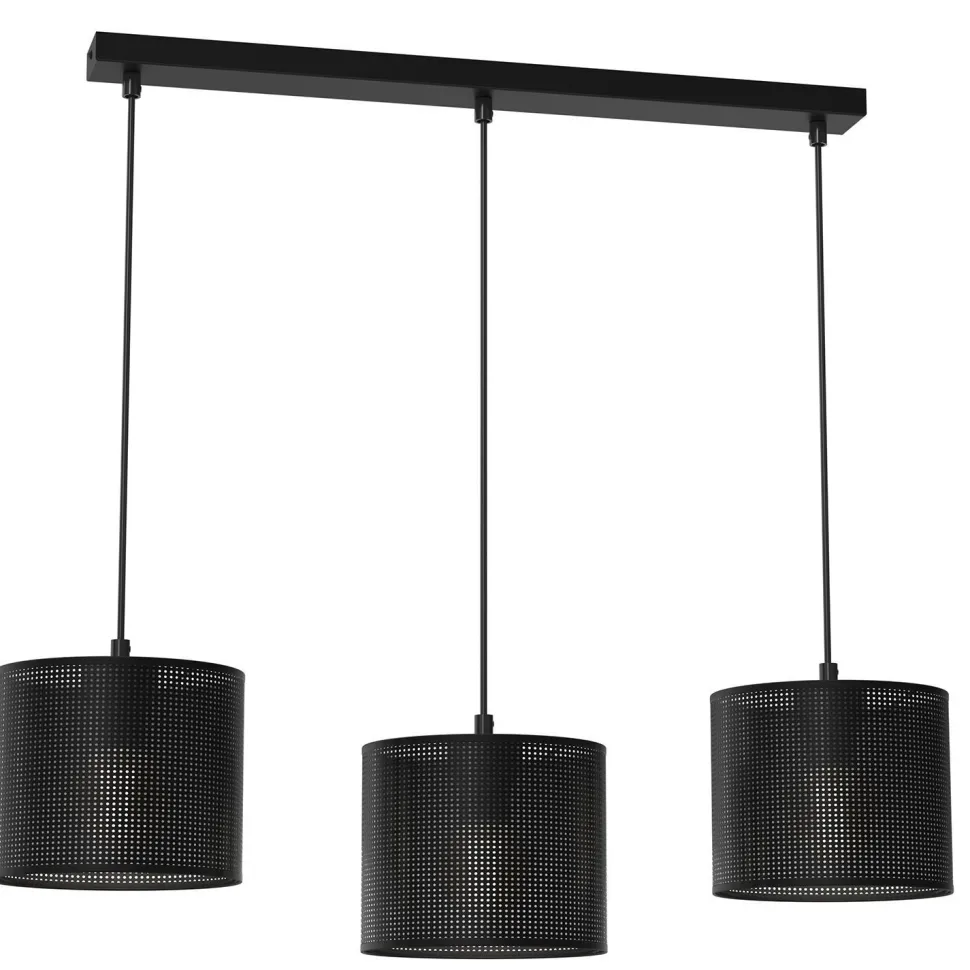 Pendelleuchte Metall Schwarz 75 cm E27 Loft 3-flammig