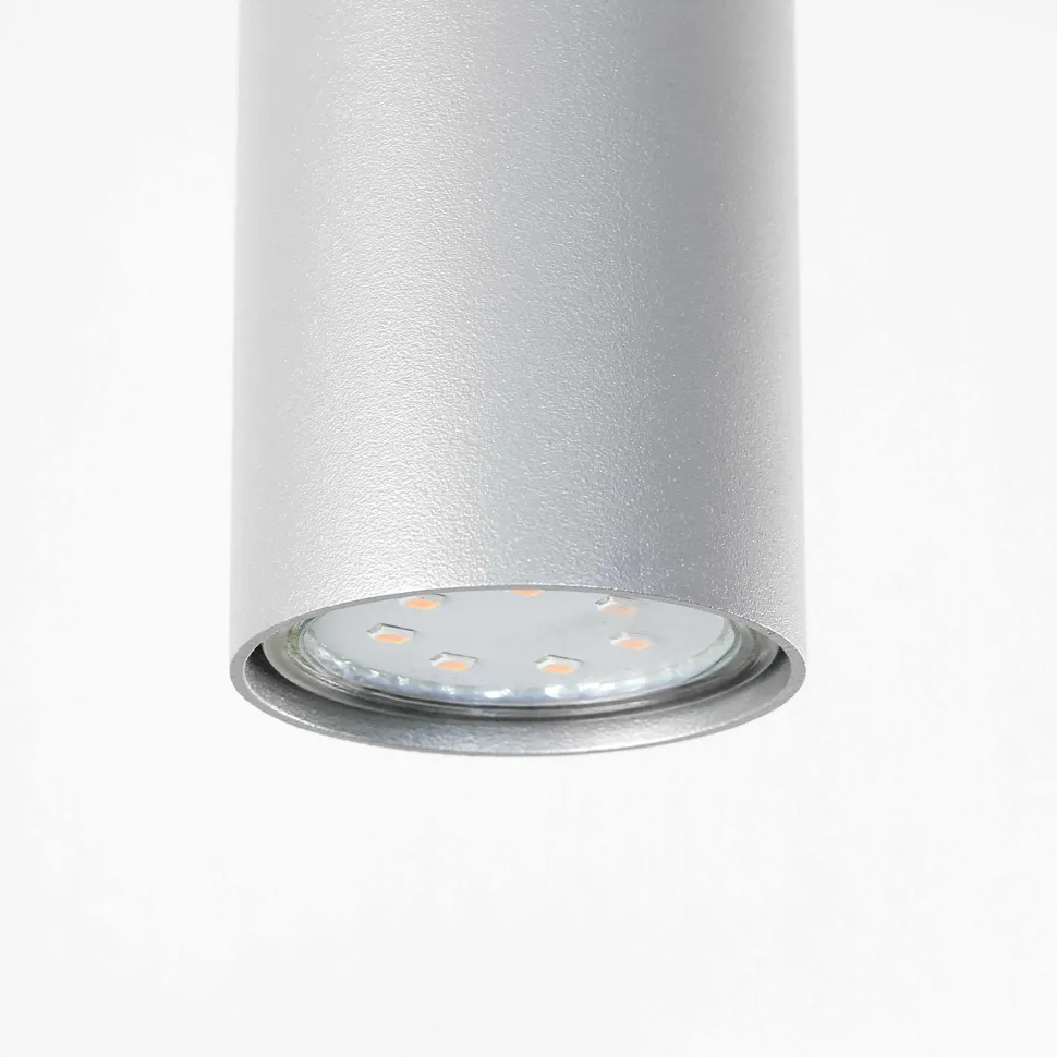 Pendelleuchte Metall Zylinder schmal Ø 5,5 cm Grau GU10