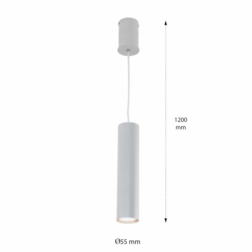 Pendelleuchte Metall Zylinder schmal Ø 5,5 cm Grau GU10