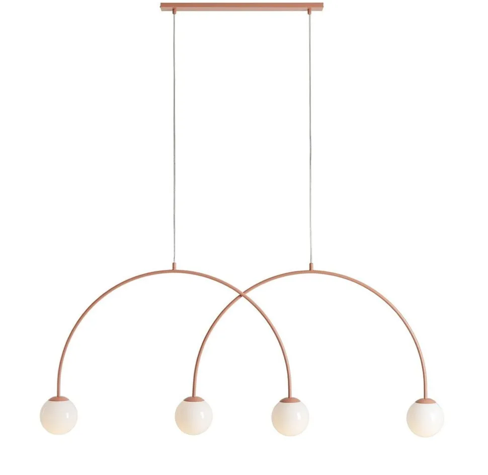 Pendelleuchte Modern Zartorange L:149 cm E14 Glas