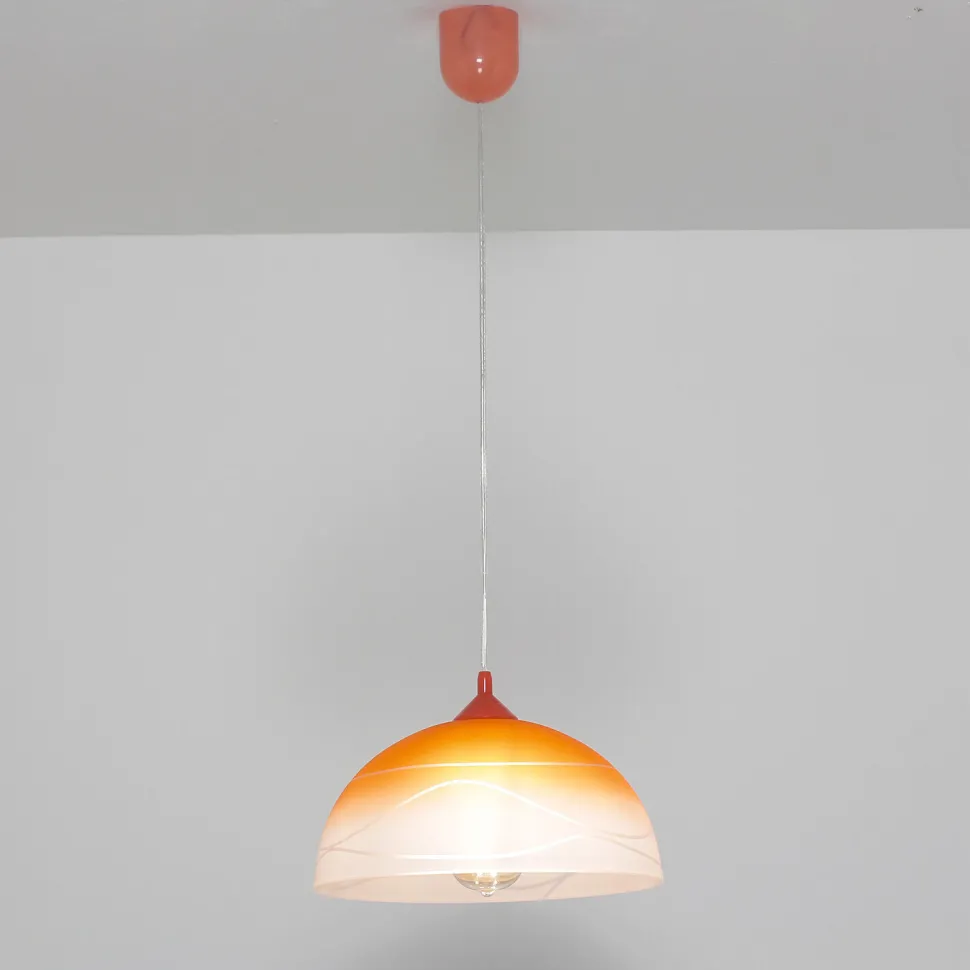 Pendelleuchte Orange rund Esstisch Retro ADANIA