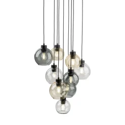 Pendelleuchte Rauchglas H: max. 140 cm verstellbar 9x E27