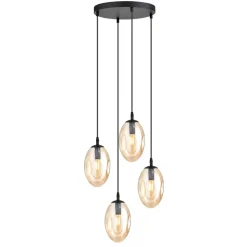 Pendelleuchte Rauchglas in Bernstein Ø 40 cm verstellbar