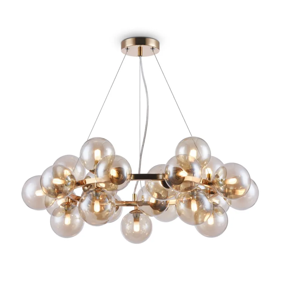 Pendelleuchte Rauchglas Metall G9 69 cm breit Modern