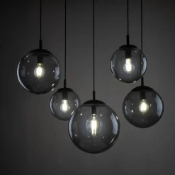 Pendelleuchte Rauchglas Metall H: max. 2,1 m XXL verstellbar