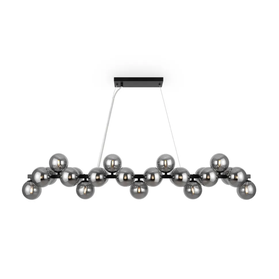 Pendelleuchte Rauchglas Metall G9 H: max. 133,9 cm