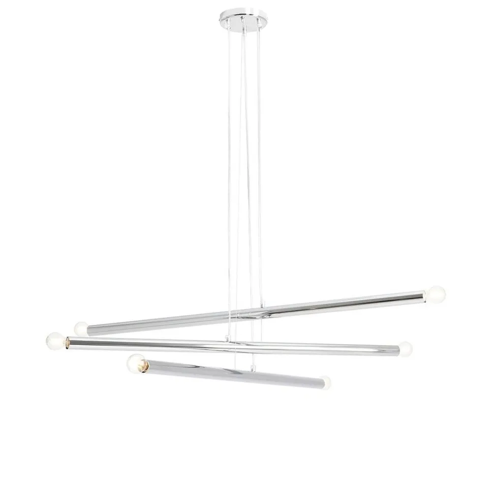 Pendelleuchte Retro in Chrom Metall 6-flmg E14 elegant