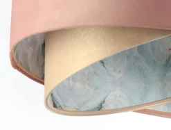 Pendelleuchte Rosa Beige Hellblau Ø 50 cm Stoffschirm E27