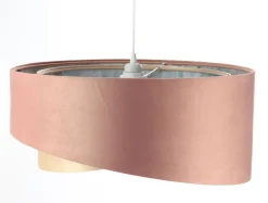 Pendelleuchte Rosa Beige Hellblau Ø 50 cm Stoffschirm E27