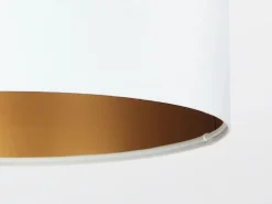 Pendelleuchte ROSIE Weiß Gold Retro rund Esstisch