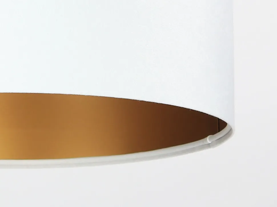 Pendelleuchte ROSIE Weiß Gold Retro rund Esstisch