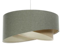 Pendelleuchte rund Ø 40 cm E27 Grün Beige Stoff Modern