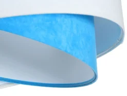 Pendelleuchte rund Ø 50 cm E27 Weiß Blau Stoff Velours Optik