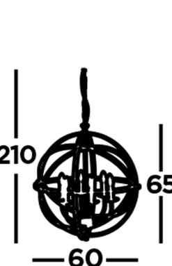 Pendelleuchte rund Ø 60 cm in Silber matt 6-flammig E14