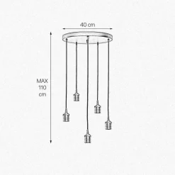Pendelleuchte rund Ø 40 cm Messing Eisen verstellbar