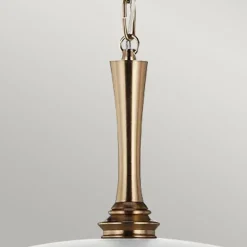 Pendelleuchte rund Ø 50,8 cm Metall E27 Vintage Weiß Bronze