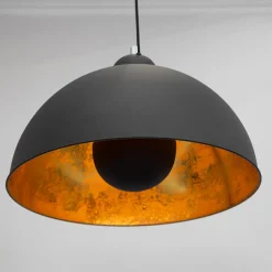 Pendelleuchte rund Ø55cm Retro Schwarz Gold
