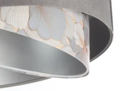 Pendelleuchte rund D: 50 cm Stoff Velours Optik KARIM