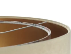 Pendelleuchte rund D: 50 cm E27 Stoff in Beige Creme Gold