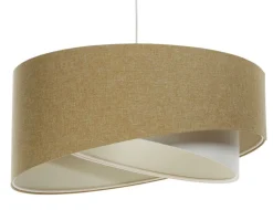 Pendelleuchte rund D: 40 cm E27 Beige Creme verstellbar