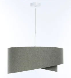 Pendelleuchte rund D: 45 cm E27 Grün Stoff Modern verstellbar