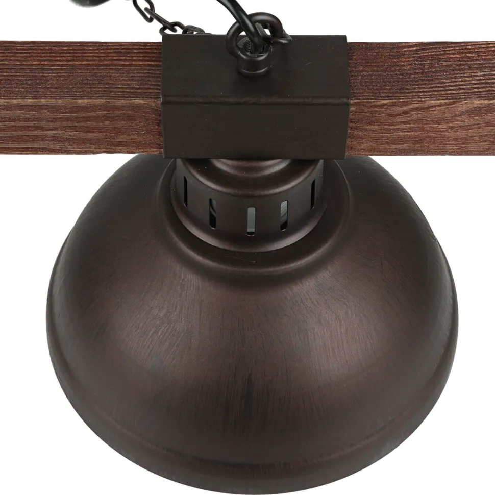 Pendelleuchte rustikal 2-flmg HAKON Braun Echtholz