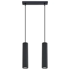 Pendelleuchte Schwarz B: 30 cm Aluminium GU10 2-flammig