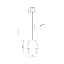 Pendelleuchte Schwarz E27 D: 20 cm rund Modern Stoff