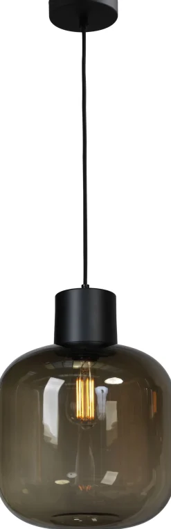 Pendelleuchte Schwarz Glas Metall Ø 28 cm Esstisch ELYA