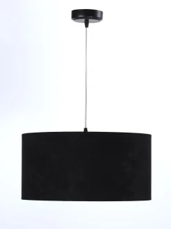 Pendelleuchte Schwarz Gold Stoff Retro Esstisch